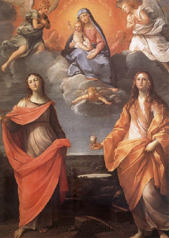 Annibale Carracci The Virgin appears before San Lucas and Holy Catalina France oil painting art